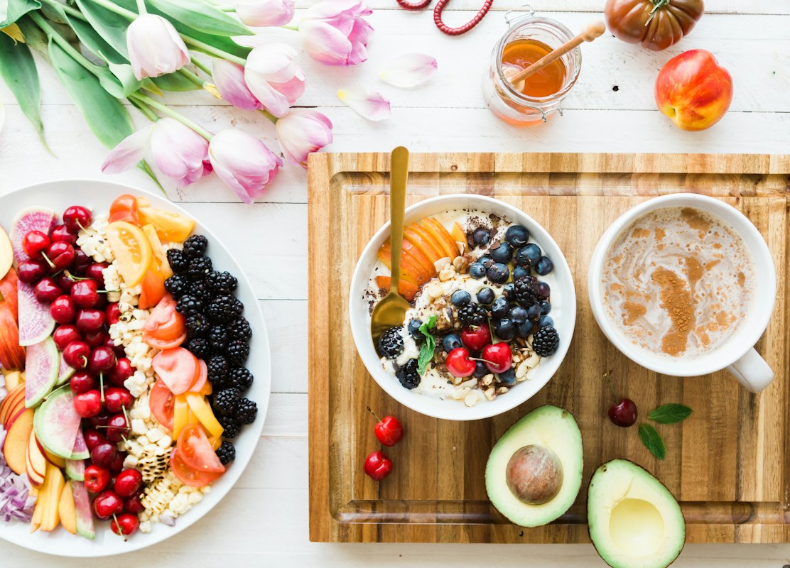 Fresh vegetables and fruits for healthy nutrition planning